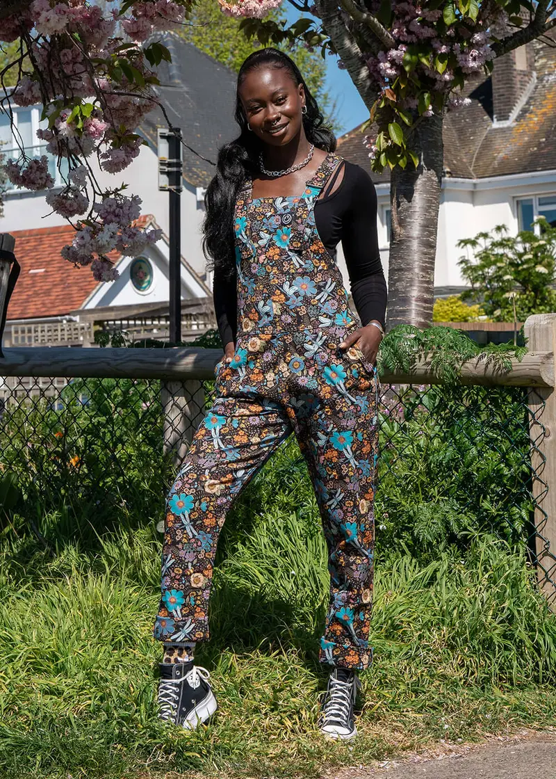 Rebel Romance Cottagecore Black Dungarees