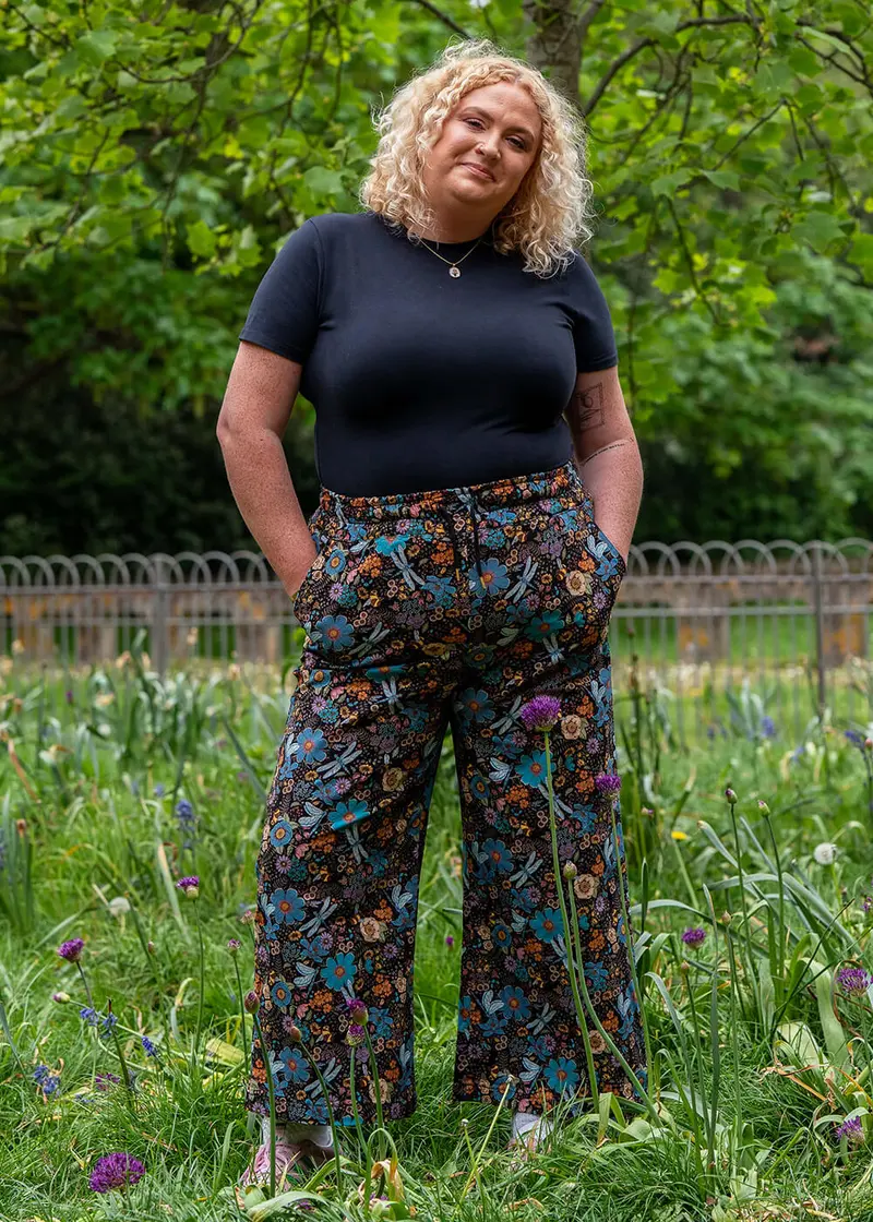 Rebel Romance Cottagecore Wide-Leg Trousers Black