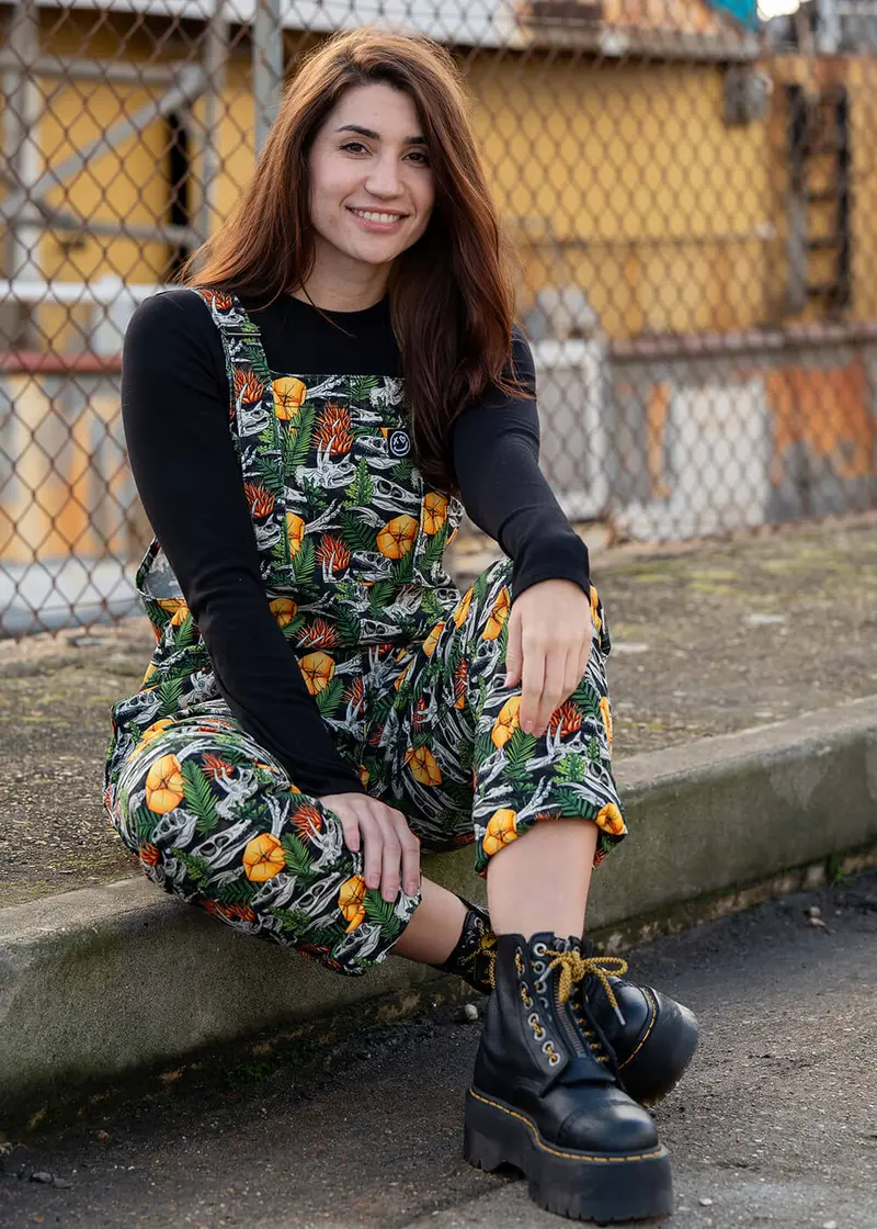 Rebel Romance Jurassic Jumble 70s Dungarees