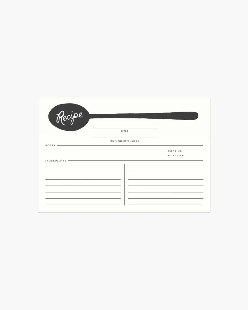 Recipe Cards - Charcoal Spoon [PRE ORDER]