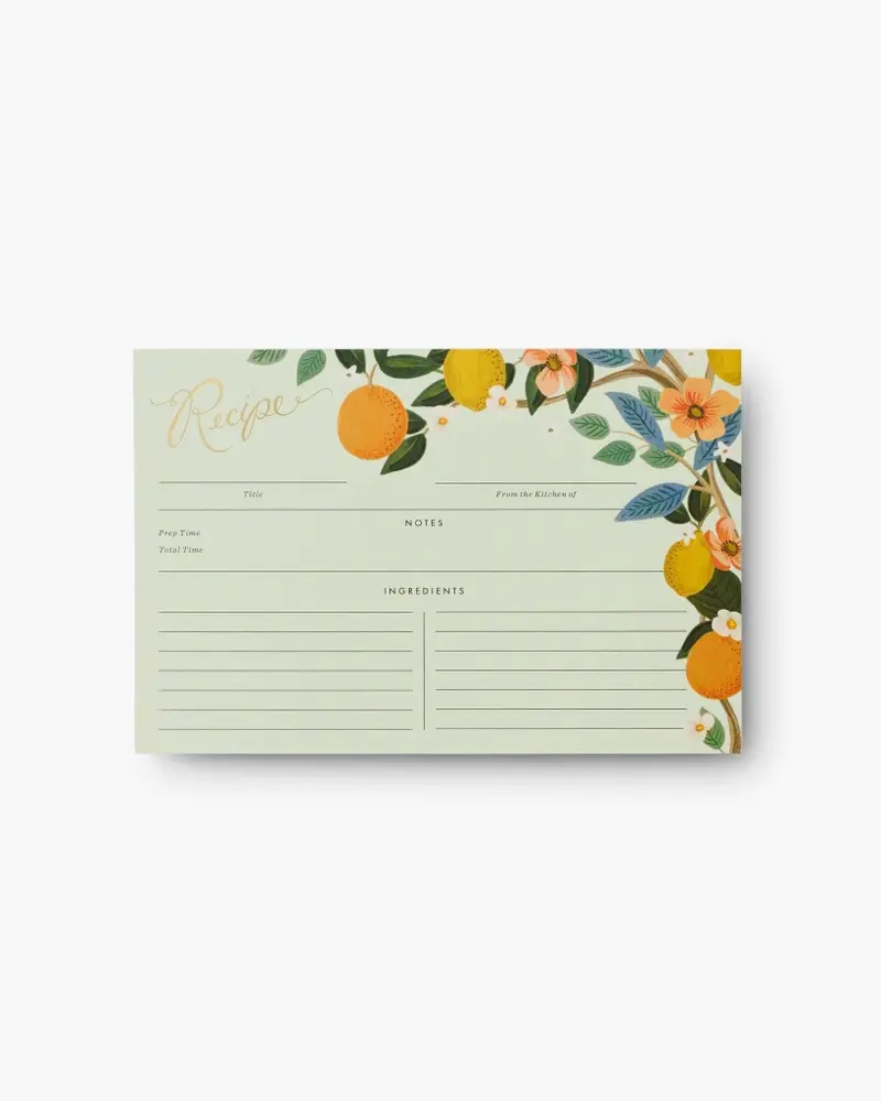 Recipe Cards - Citrus Grove