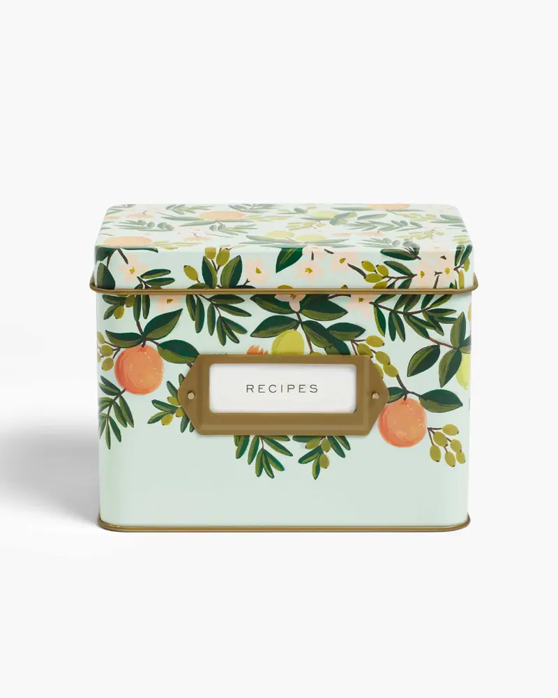 Recipe Tin - Citrus Floral