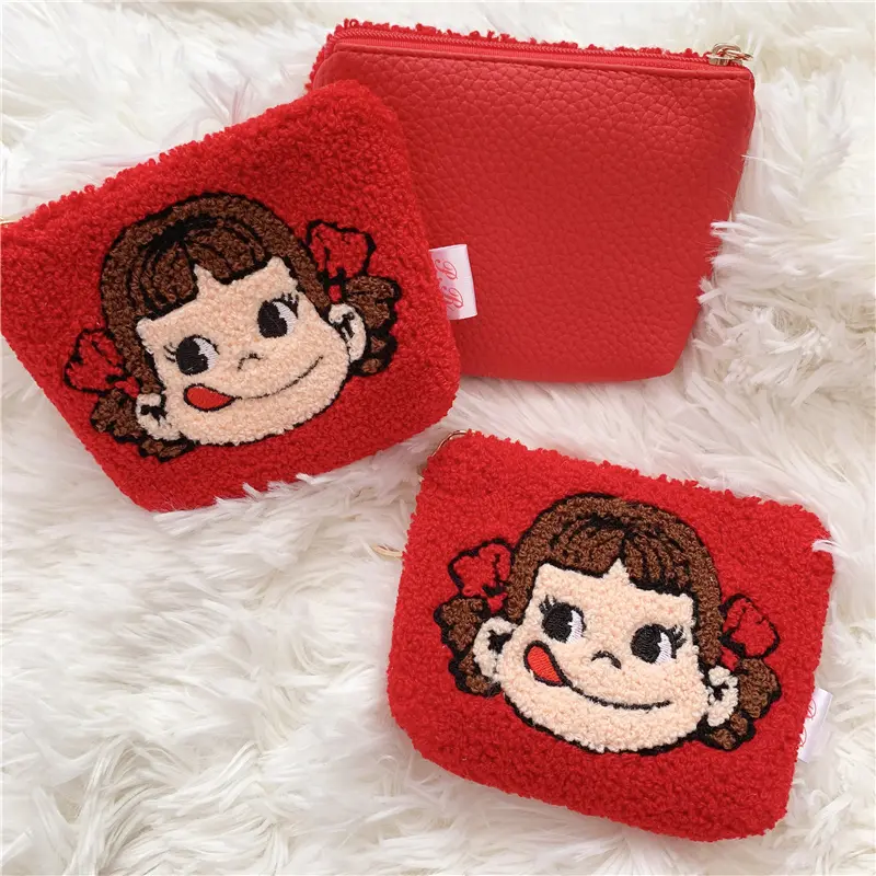 Red Peko Chan Plush Coin Purse