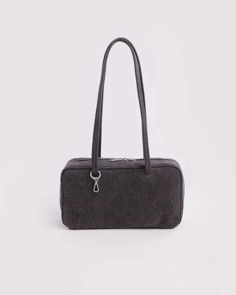 Regular Bowler Bag - Washed Black Denim