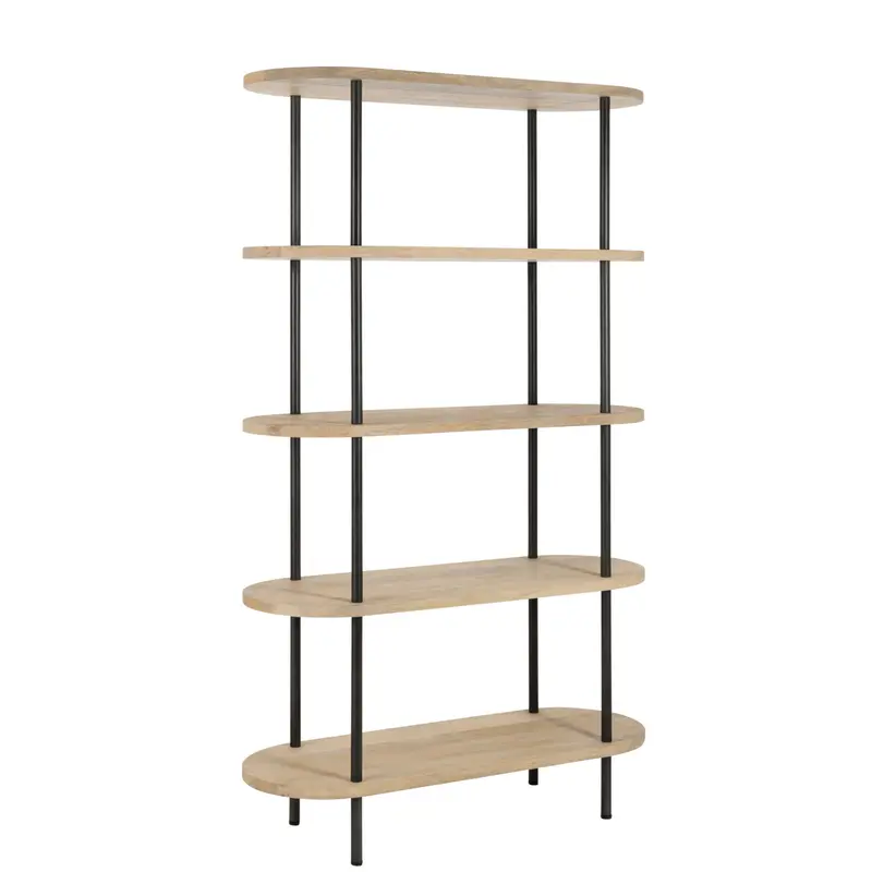 Rek Eli 5 Planken Mangohout/Ijzer Naturel/Grijs J-Line