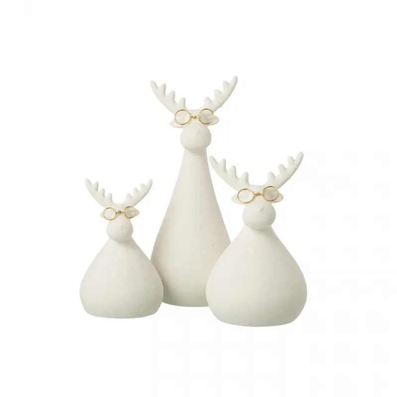 Rendier Bril Porselein Wit/Goudkleurig Set van 3 J-Line