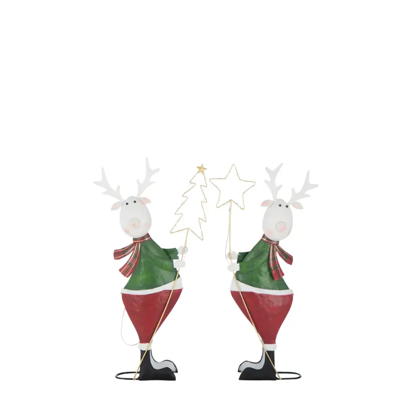Rendier Metaal Meerkleurig LED Small J-Line Set van 2