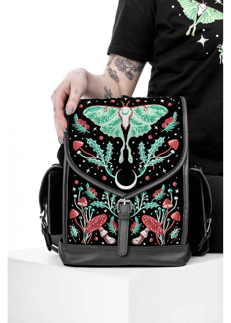 Restyle Autumnal Equinox Moth Backpack Black
