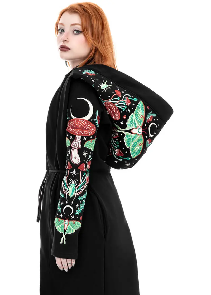 Restyle Autumnal Equinox Moth Hoodie Black