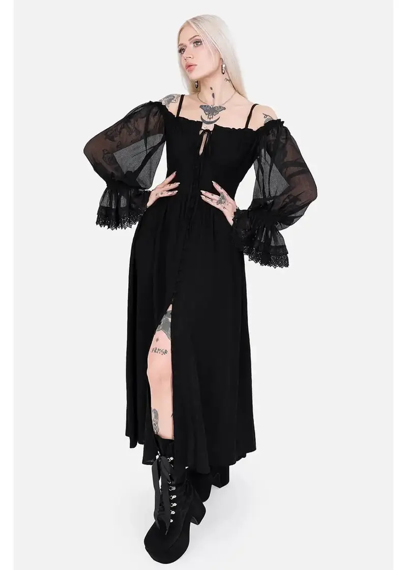 Restyle Night Calling Maxi Dress Black