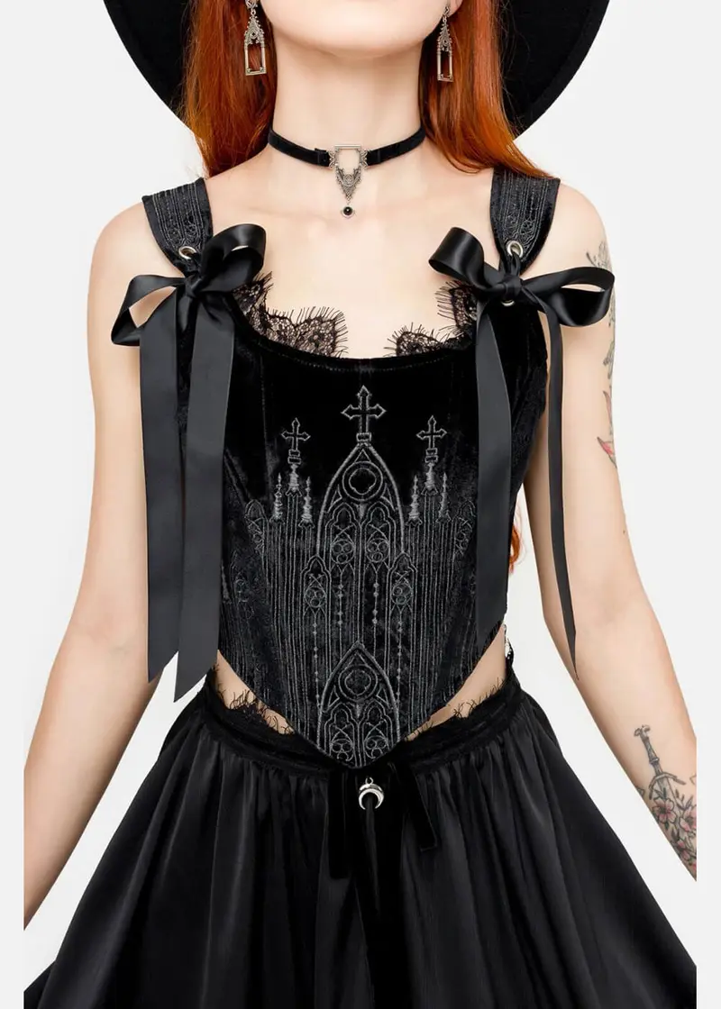 Restyle Sacred Rituals Cathedral Corset Top Black