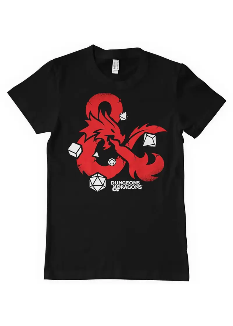 Retro Games Dungeons & Dragons Dices T-Shirt Black