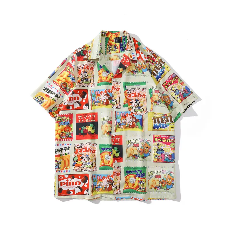 Retro Japanese Snack Pattern Blouse