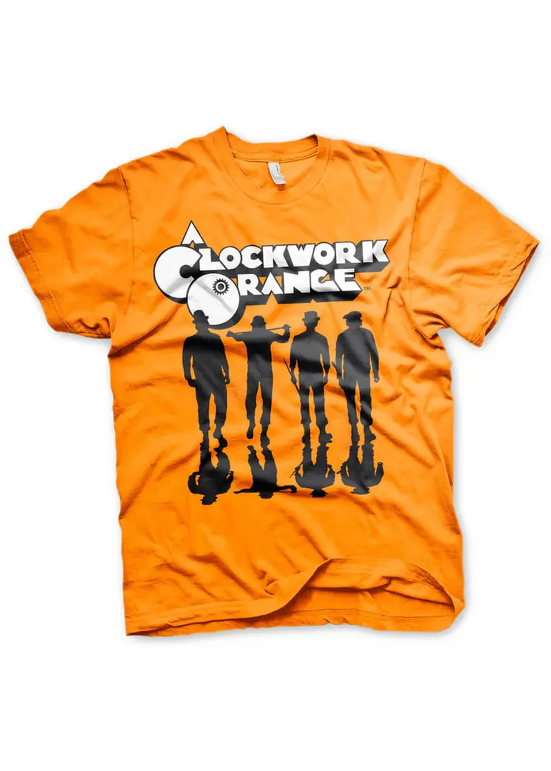 Retro Movies Clockwork Orange Shadows T-Shirt in Orange