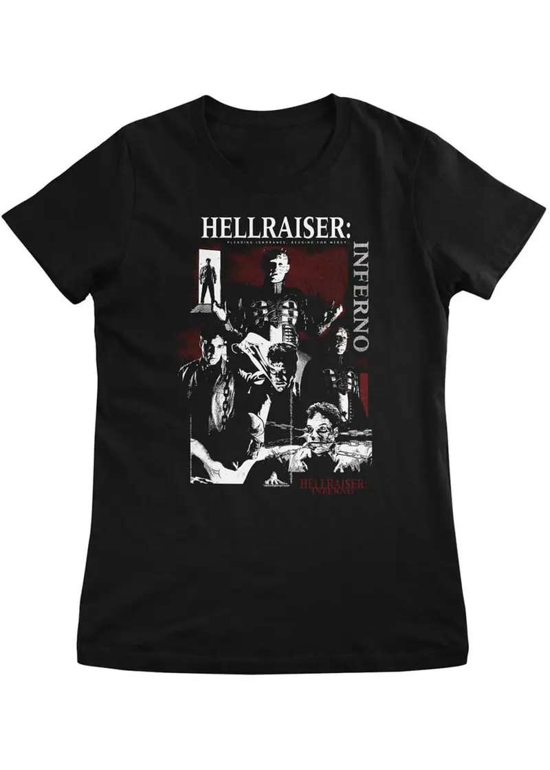 Retro Movies Hellraiser Beg For Mercy Girly T-Shirt in Black
