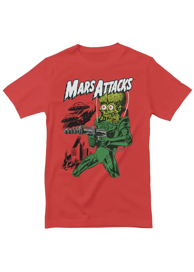 Retro Movies Mars Attacks T-Shirt Red