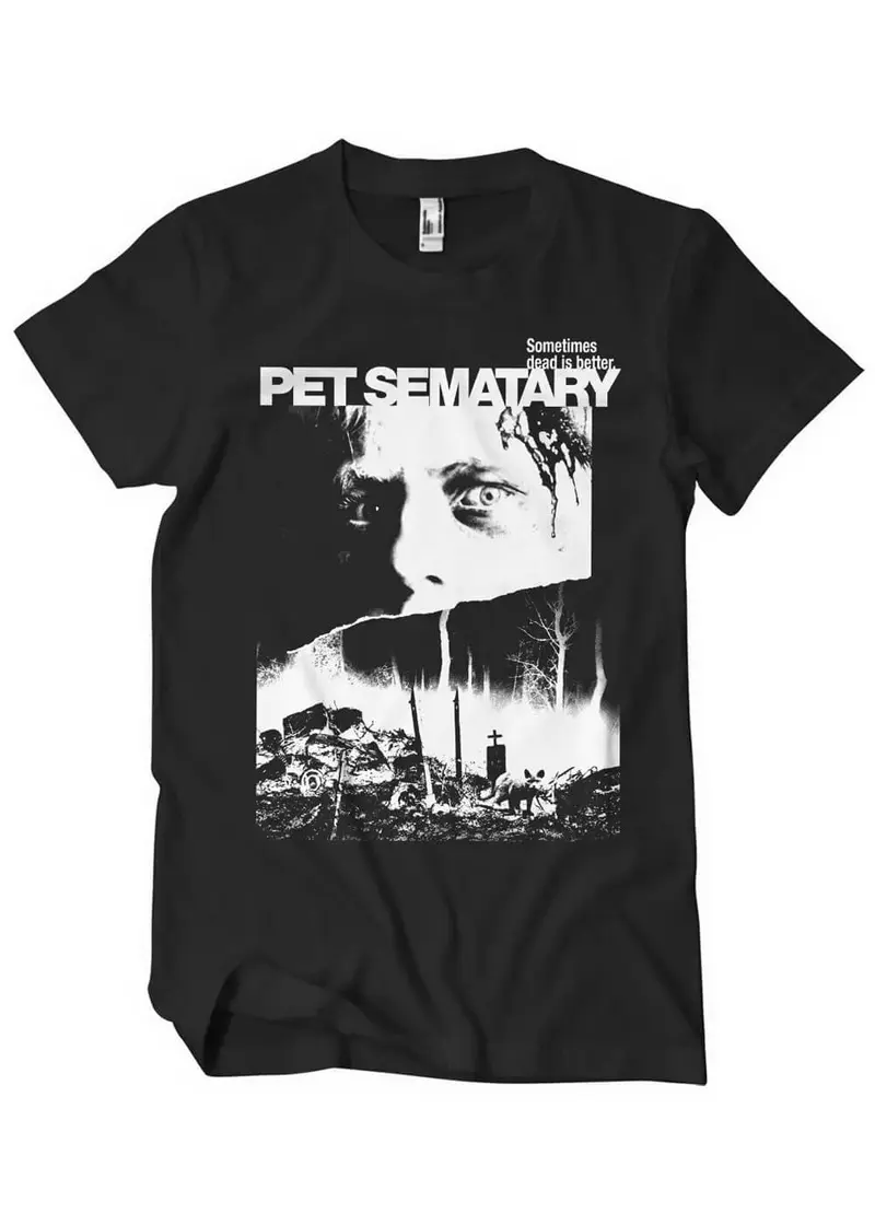 Retro Movies Pet Sematary Poster T-Shirt Black