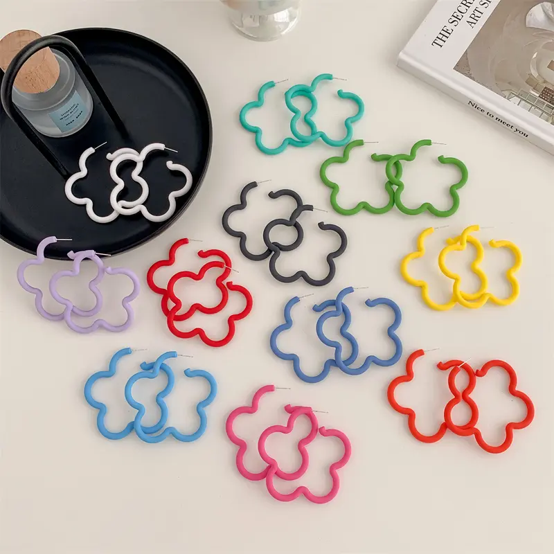 Retro Rounded Daisy Earrings (11 Colours)