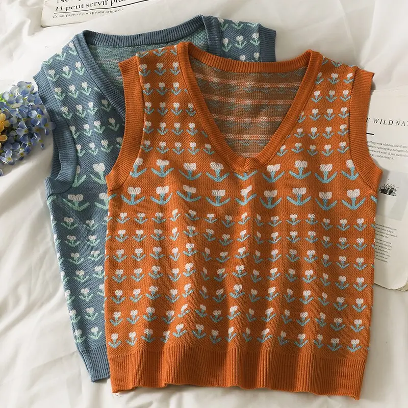 Retro Style Tulip Sweater Vest (3 Colours)