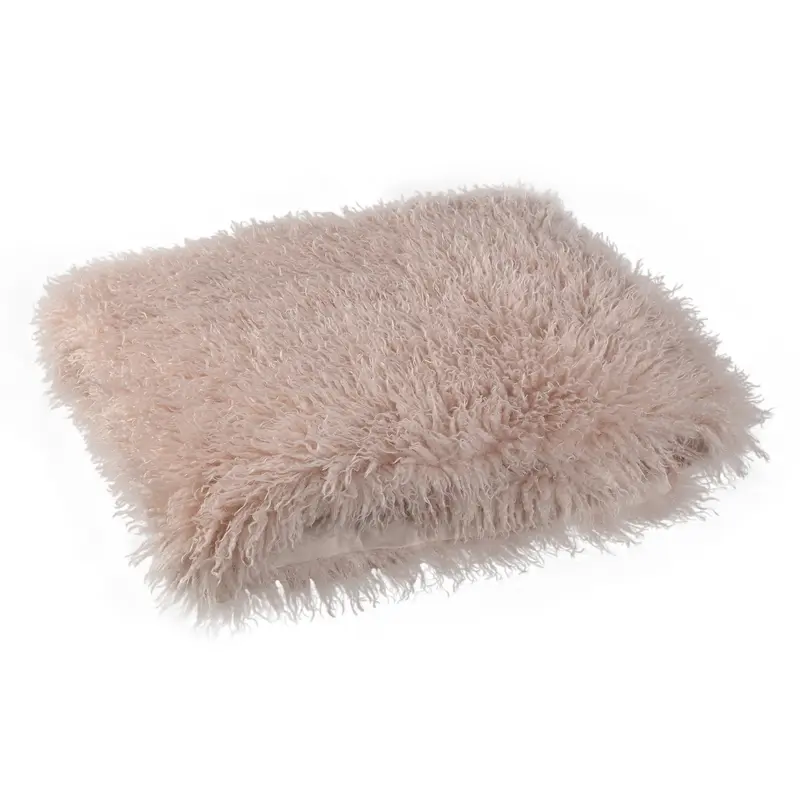 Rexx Beige Fake Sheep Fur Plaid Small PTMD