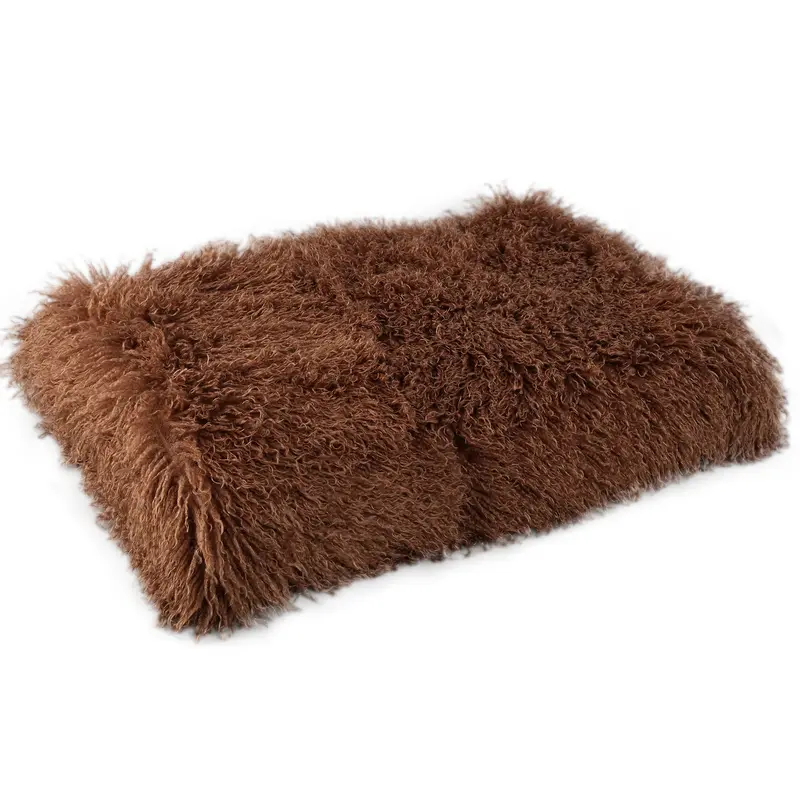 Rexx Dark Brown Fake Sheep Fur Plaid L PTMD