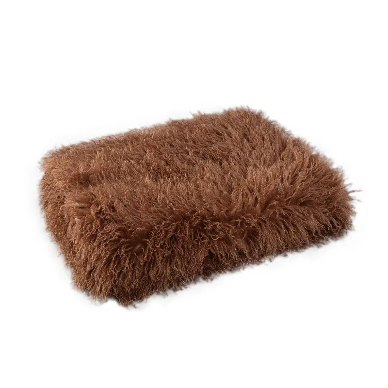 Rexx Dark Brown Fake Sheep Fur Plaid S PTMD