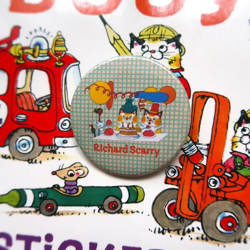 Richard Scarry Birthday Cats 44MM Can Badge