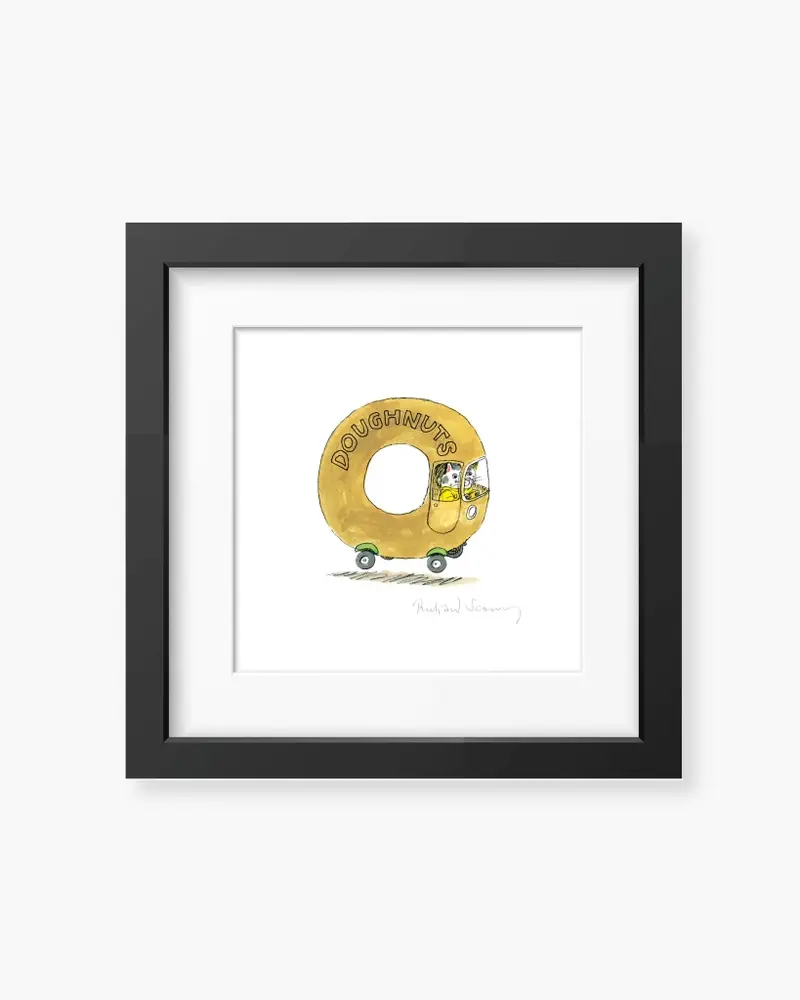 Richard Scarry Framed Print - Doughnut Car [PRE ORDER]