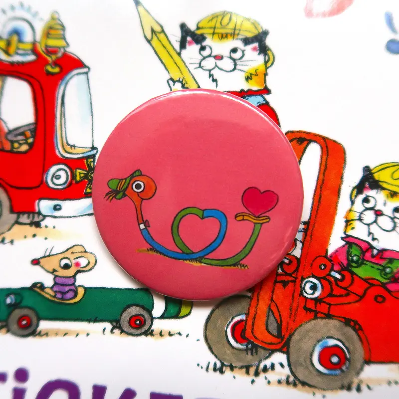 Richard Scarry Lowly Worm 44MM Can Badge