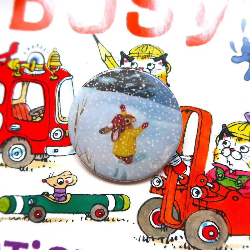 Richard Scarry Snow Bunny 44MM Can Badge