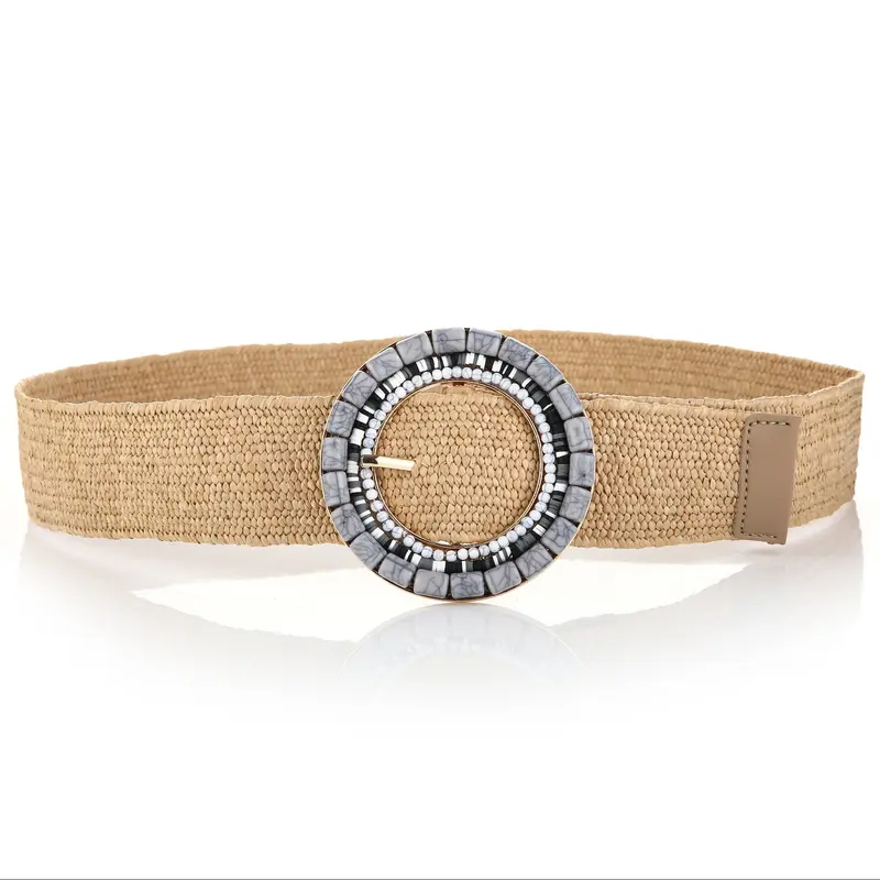Riem Gesp Rond beige donkergrijs 100cm
