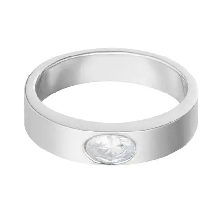 Ring Basic met Steen zilver