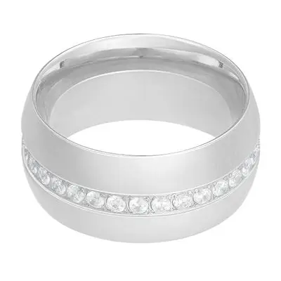 Ring Breed Steentjes zilver