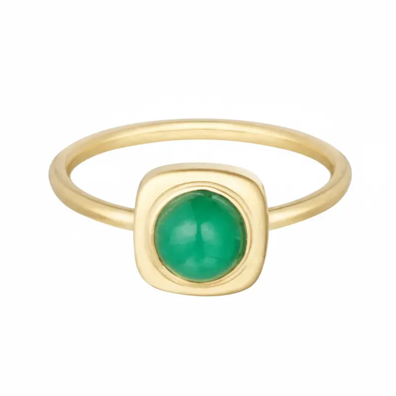 Ring Dot goud groen size 17