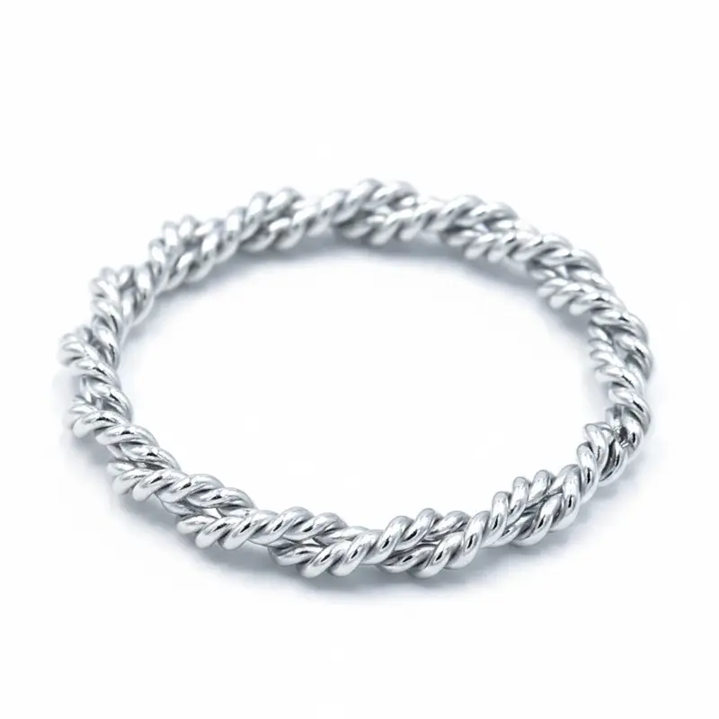 Ring Gedraaid Patroon zilver maat 17