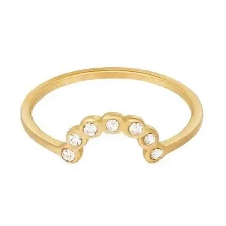 Ring Maan met Steentjes goud size 16