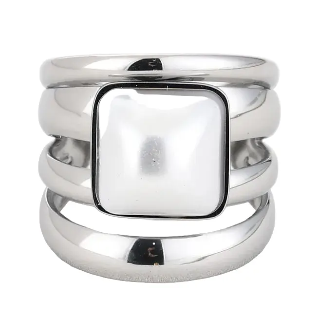 Ring Statement Ribbel zilver one-size