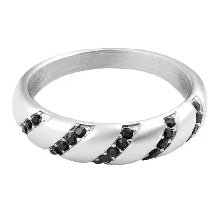 Ring Swirl Zirkoon zilver