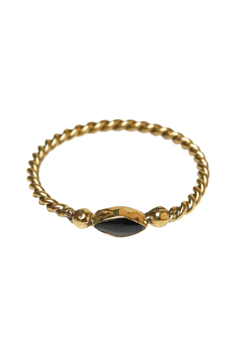 Ring Twisted Eyeshape Resin Brass