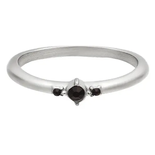 Ring Zirkoonsteentjes zilver zwart