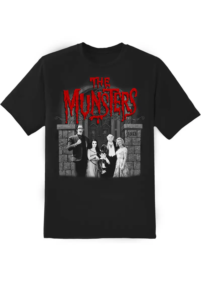 Rock Rebel The Munsters Family Portrait  T-Shirt Black