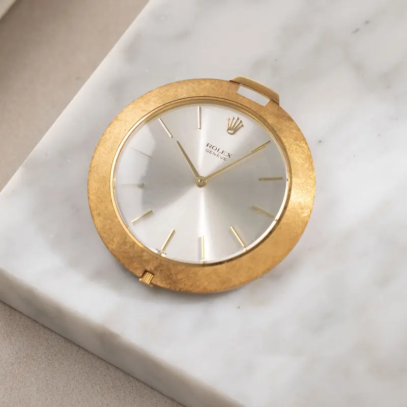Rolex 18k Yellow Gold Pocket/Pendant Watch ref. 3608 Silver Dial