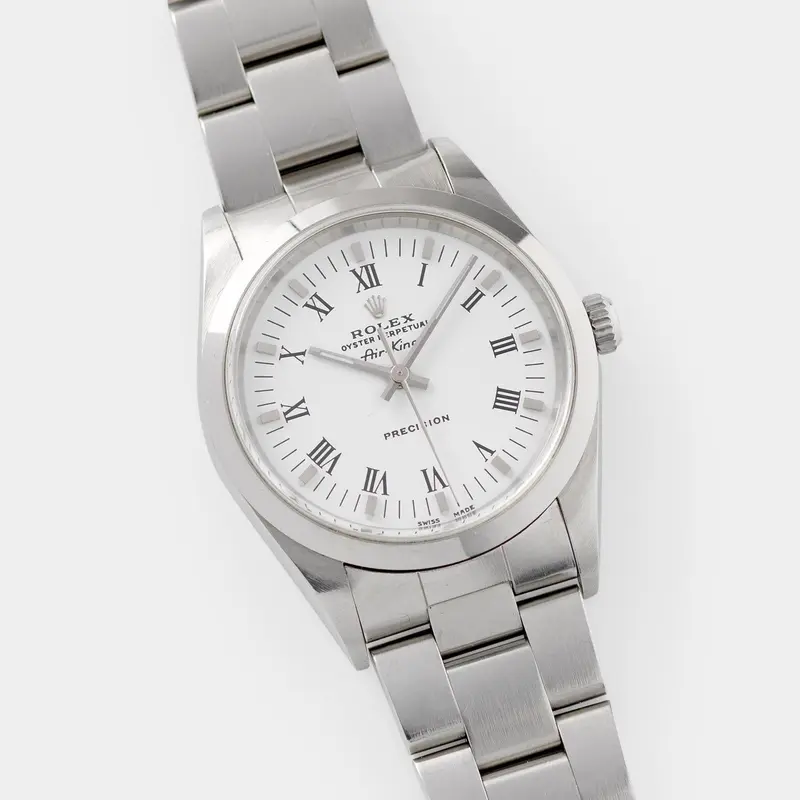 Rolex Air King Ref 14000 White Porcelain Dial Box and Papers