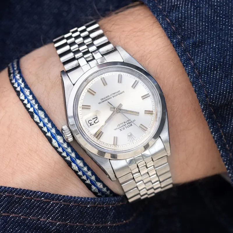 Rolex Datejust 1600 Silver Wide Boy Dial