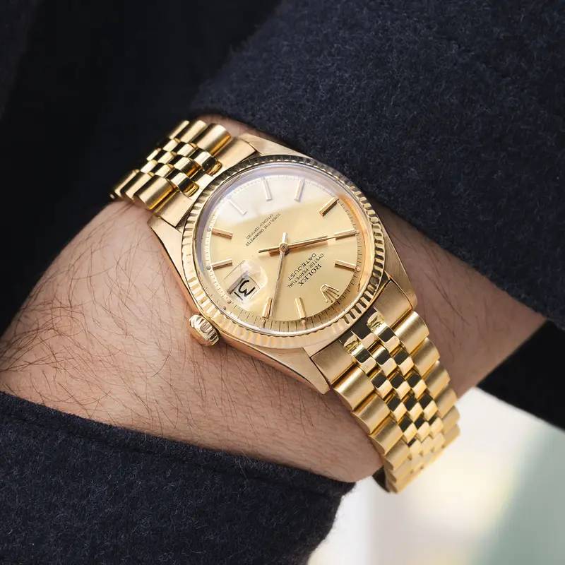 Rolex Datejust 1601/8 18k Gelbgold Champagner Zifferblat