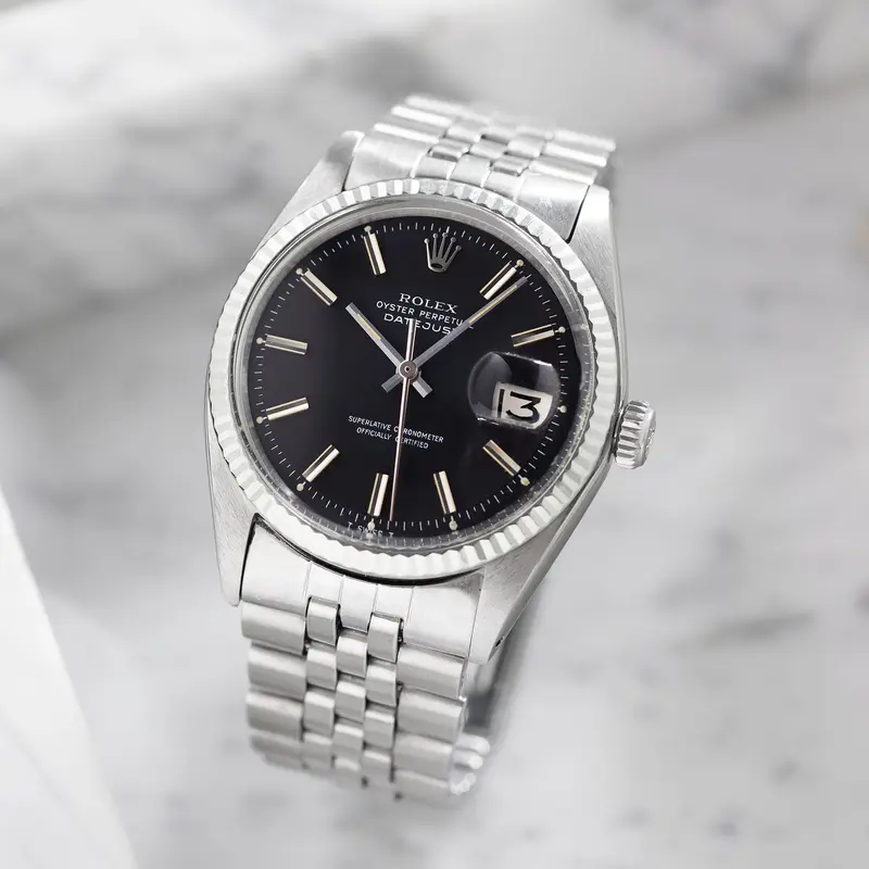 ROLEX DATEJUST 1601 MATT Schwarzes Zifferblatt