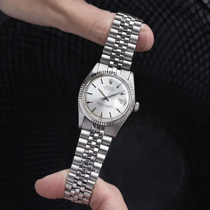 ROLEX DATEJUST 1601 Silbernes Soleil Zifferblatt