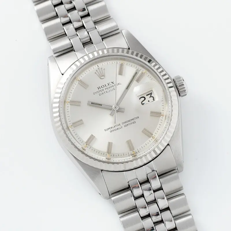 Rolex Datejust 1601 Silver Wide Boy Dial
