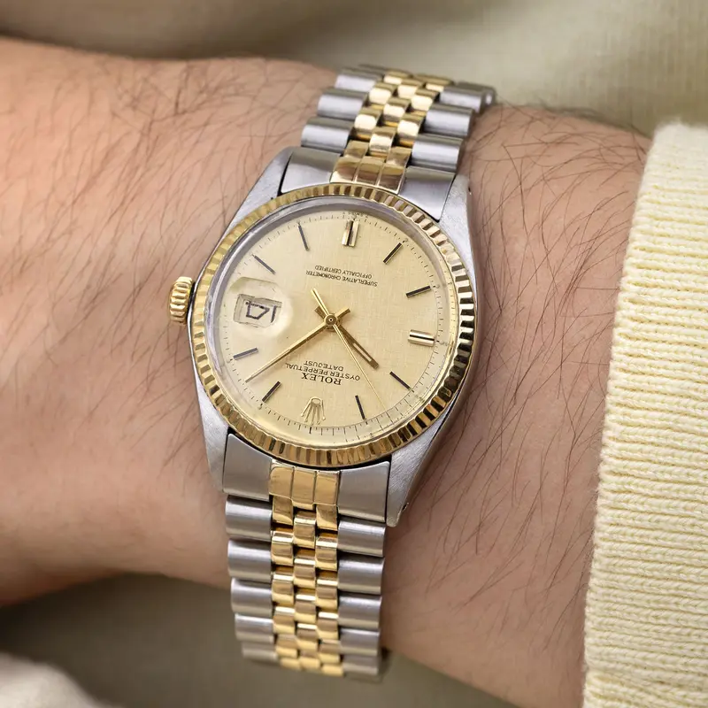 Rolex Datejust 1601 Stahl Gold Bicolor mit Linen Zifferblatt