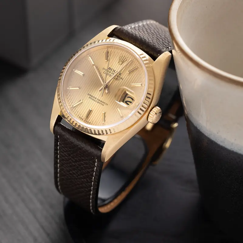 Rolex Datejust 16018 Tapestry Zifferblatt in 18 Karat Gelbgold